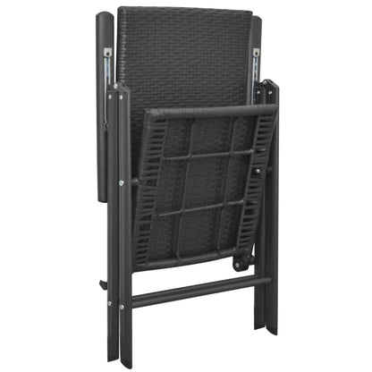 Cadeiras de jardim empilháveis 2 pcs vime PE preto