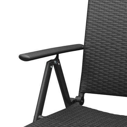 Cadeiras de jardim empilháveis 2 pcs vime PE preto