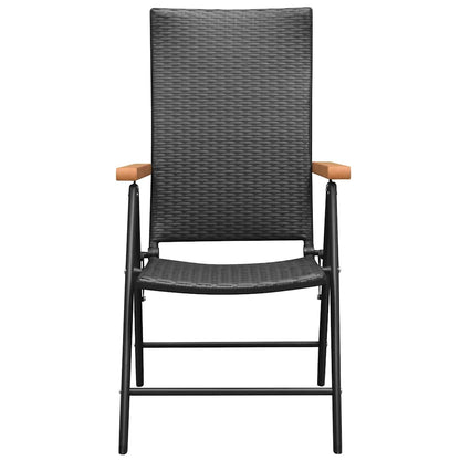 Cadeiras de jardim empilháveis 2 pcs vime PE preto