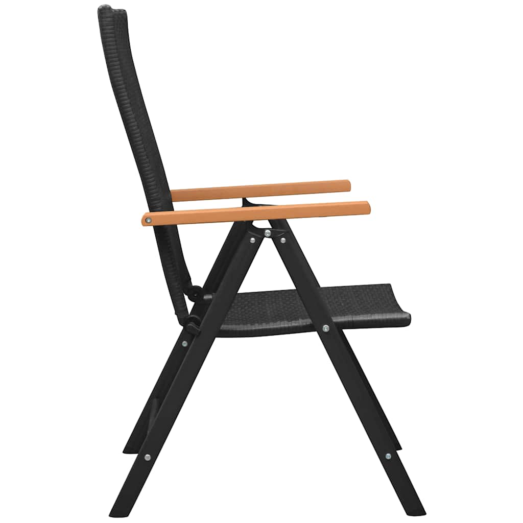 Cadeiras de jardim empilháveis 2 pcs vime PE preto