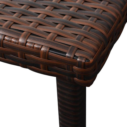 Espreguiçadeira com almofadão e mesa vime PE castanho