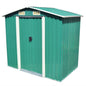 Abrigo de jardim metal verde 204x132x186 cm
