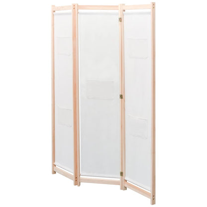 Divisória de quarto com 3 painéis 120x170x4 cm tecido creme