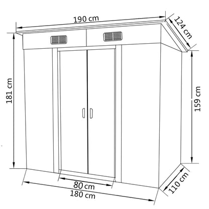 Abrigo de jardim metal cinzento