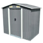 Abrigo de jardim metal cinzento 204x132x186 cm