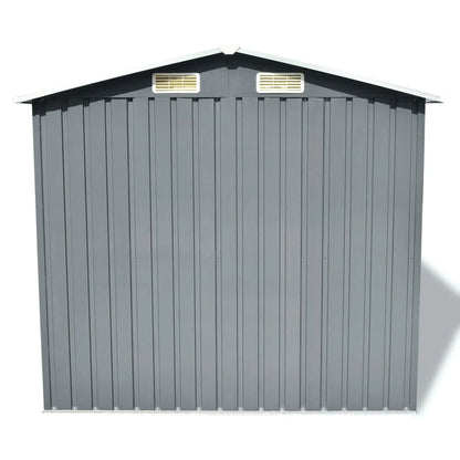 Abrigo de jardim metal cinzento 204x132x186 cm