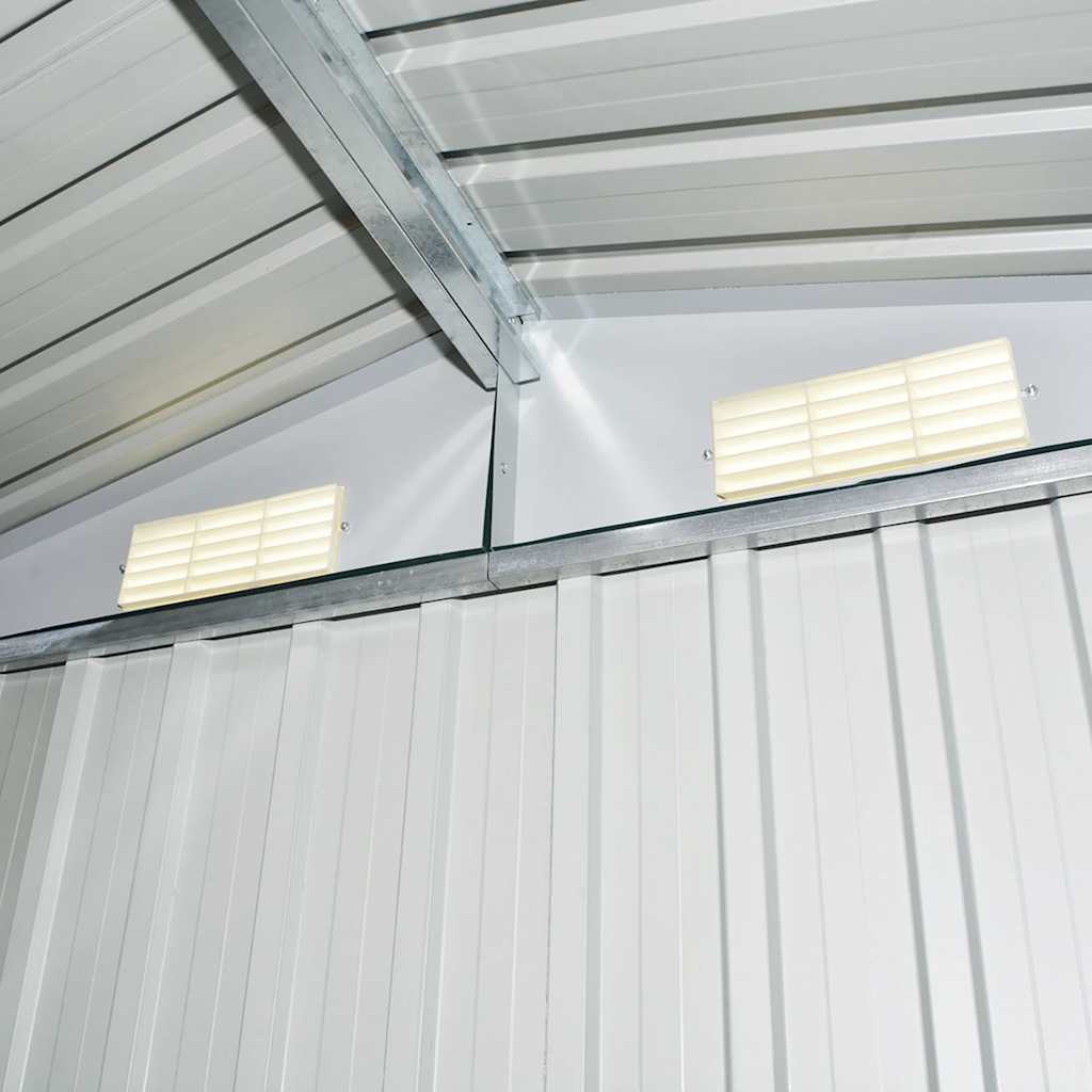 Abrigo de jardim metal cinzento 204x132x186 cm