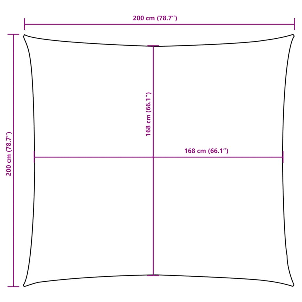 Para-sol vela tecido oxford quadrado 2x2 m antracite