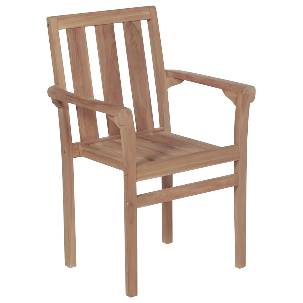 Cadeiras de jardim empilháveis 2 pcs madeira teca maciça