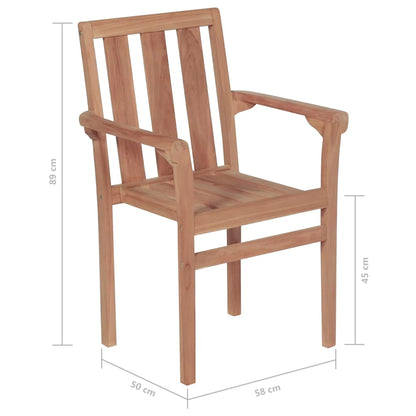 Cadeiras de jardim empilháveis 2 pcs madeira teca maciça