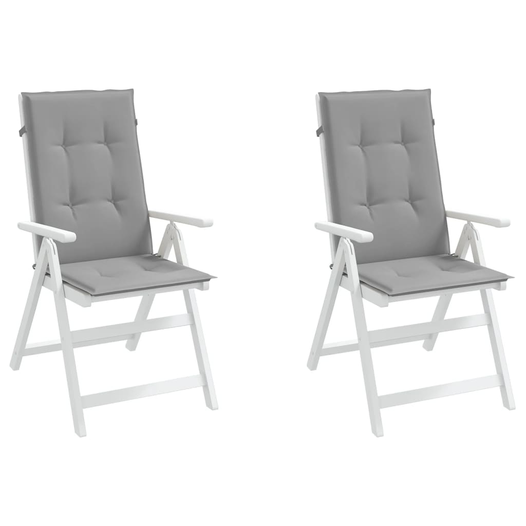 Almofadões para cadeiras altas de jardim 2 pcs tecido cinzento