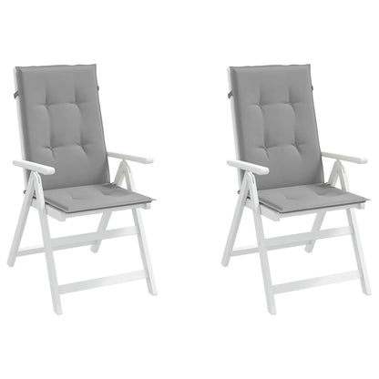 Almofadões para cadeiras altas de jardim 2 pcs tecido cinzento