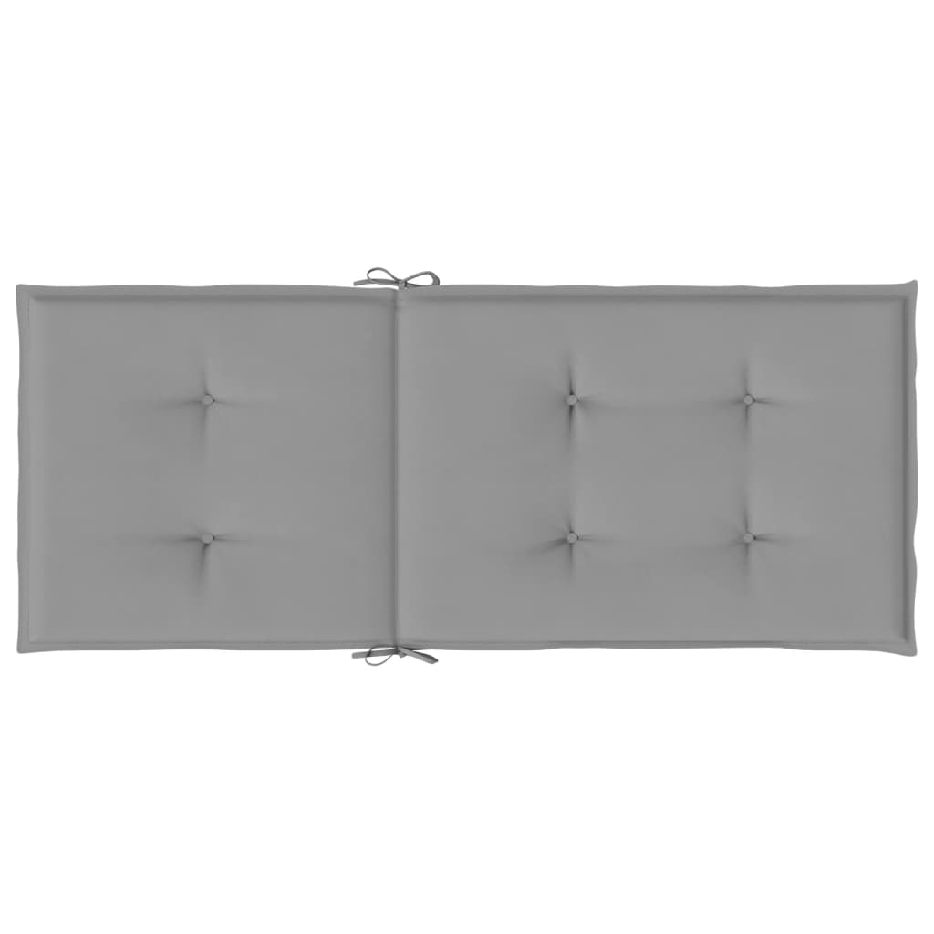 Almofadões para cadeiras altas de jardim 2 pcs tecido cinzento