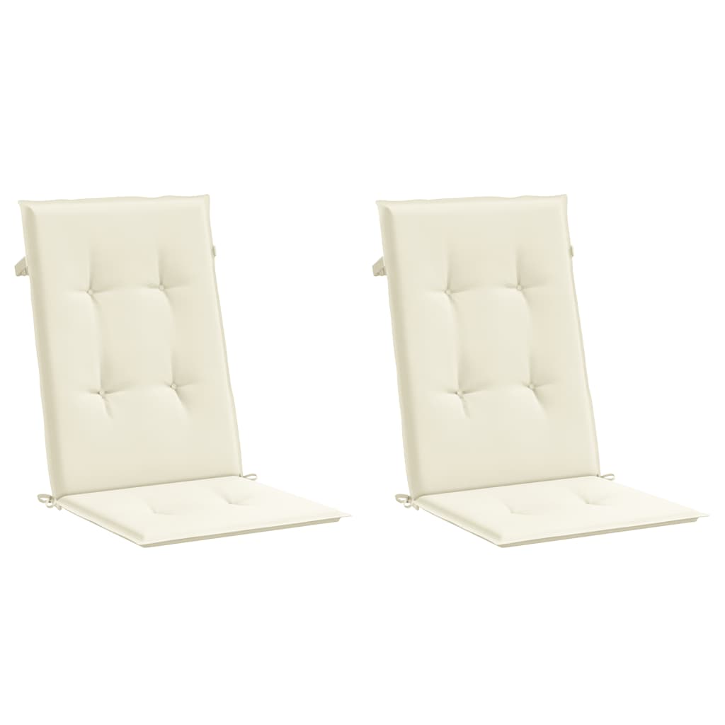 Almofadões para cadeiras altas de jardim 2 pcs tecido creme