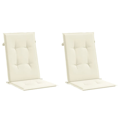 Almofadões para cadeiras altas de jardim 2 pcs tecido creme