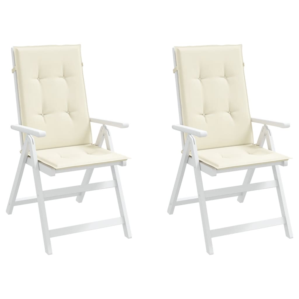 Almofadões para cadeiras altas de jardim 2 pcs tecido creme