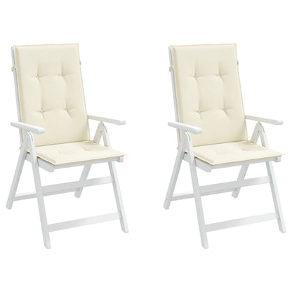 Almofadões para cadeiras altas de jardim 2 pcs tecido creme
