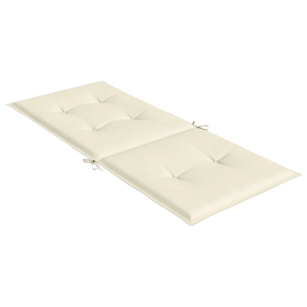 Almofadões para cadeiras altas de jardim 2 pcs tecido creme