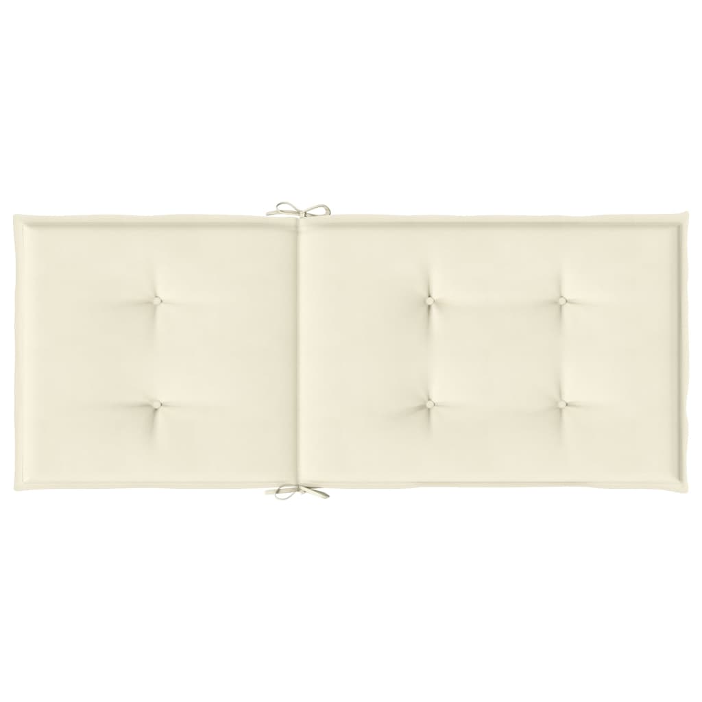 Almofadões para cadeiras altas de jardim 2 pcs tecido creme
