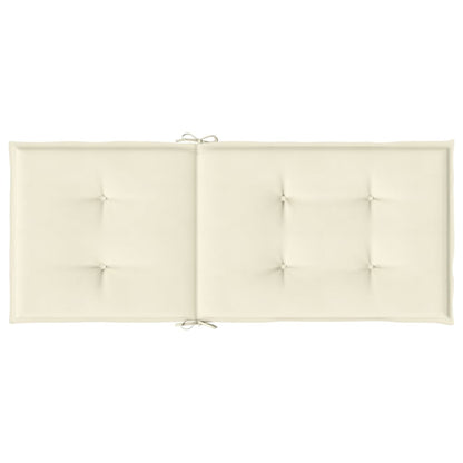 Almofadões para cadeiras altas de jardim 2 pcs tecido creme