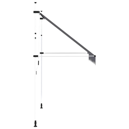 Toldo retrátil manual 250 cm riscas azuis e brancas