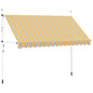 Toldo retrátil manual 350 cm riscas amarelas e azuis