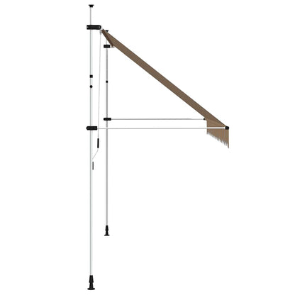 Toldo retrátil manual 350 cm riscas amarelas e azuis