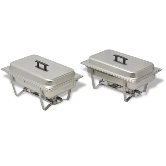 Conjunto de rechauds 2 pcs aço inoxidável