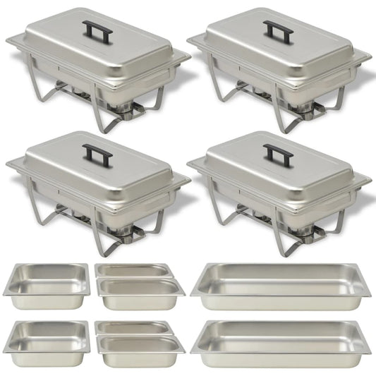 Conjunto de rechauds 4 pcs aço inoxidável