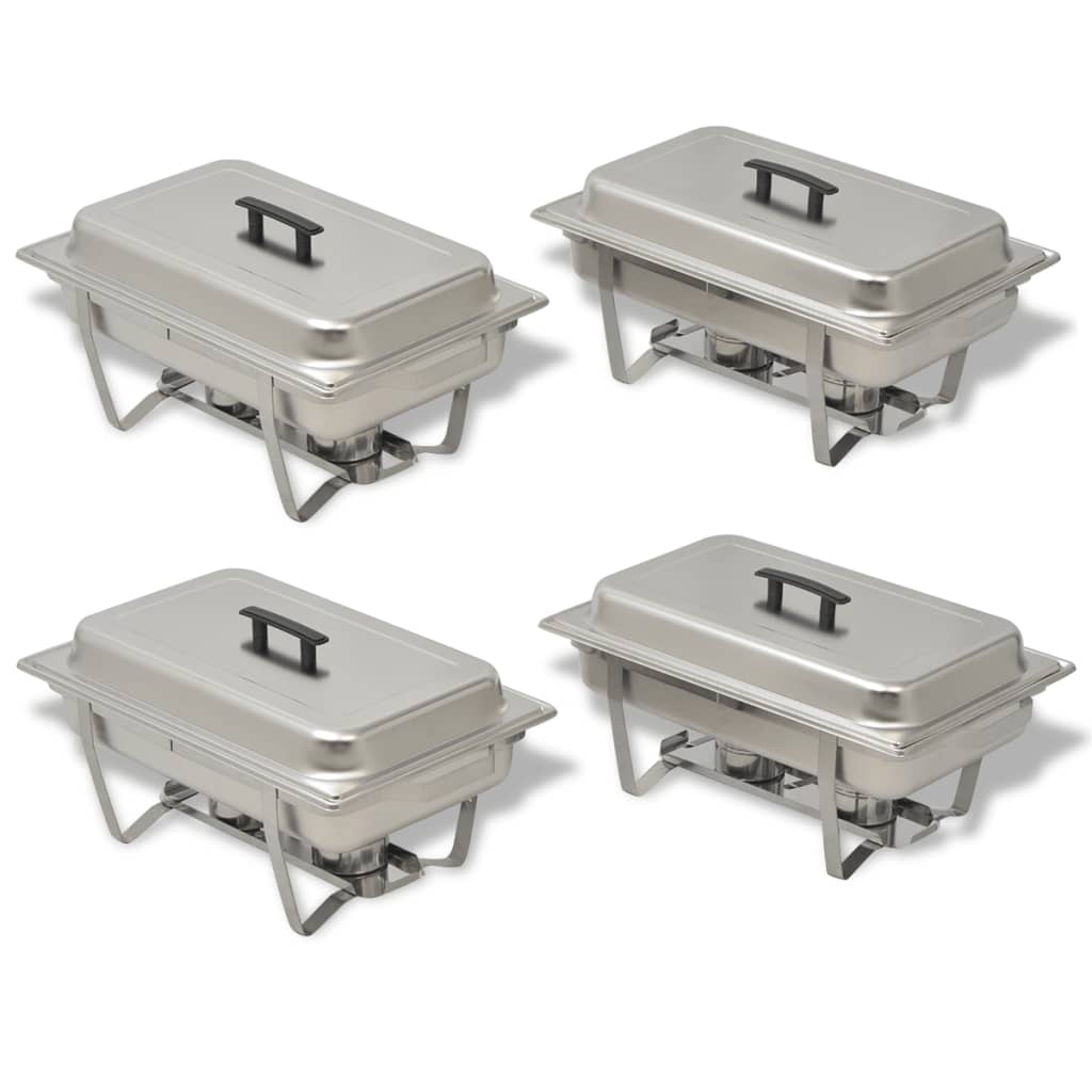 Conjunto de rechauds 4 pcs aço inoxidável
