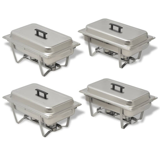 Conjunto de rechauds 4 pcs aço inoxidável