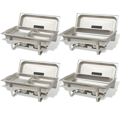 Conjunto de rechauds 4 pcs aço inoxidável