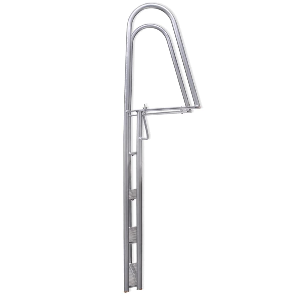 Escada de piscina/cais com 4 degraus alumínio 167 cm