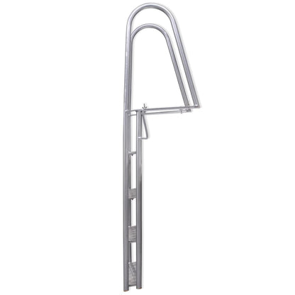 Escada de piscina/cais com 4 degraus alumínio 167 cm