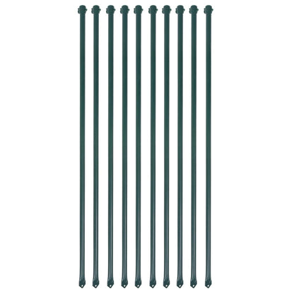 Postes de jardim 10 pcs 1 m metal verde