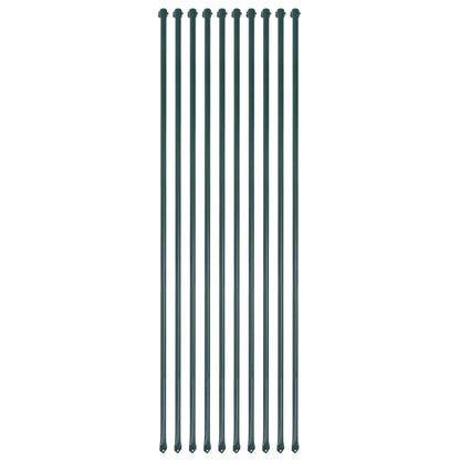 Postes de jardim 10 pcs 1,5 m metal verde