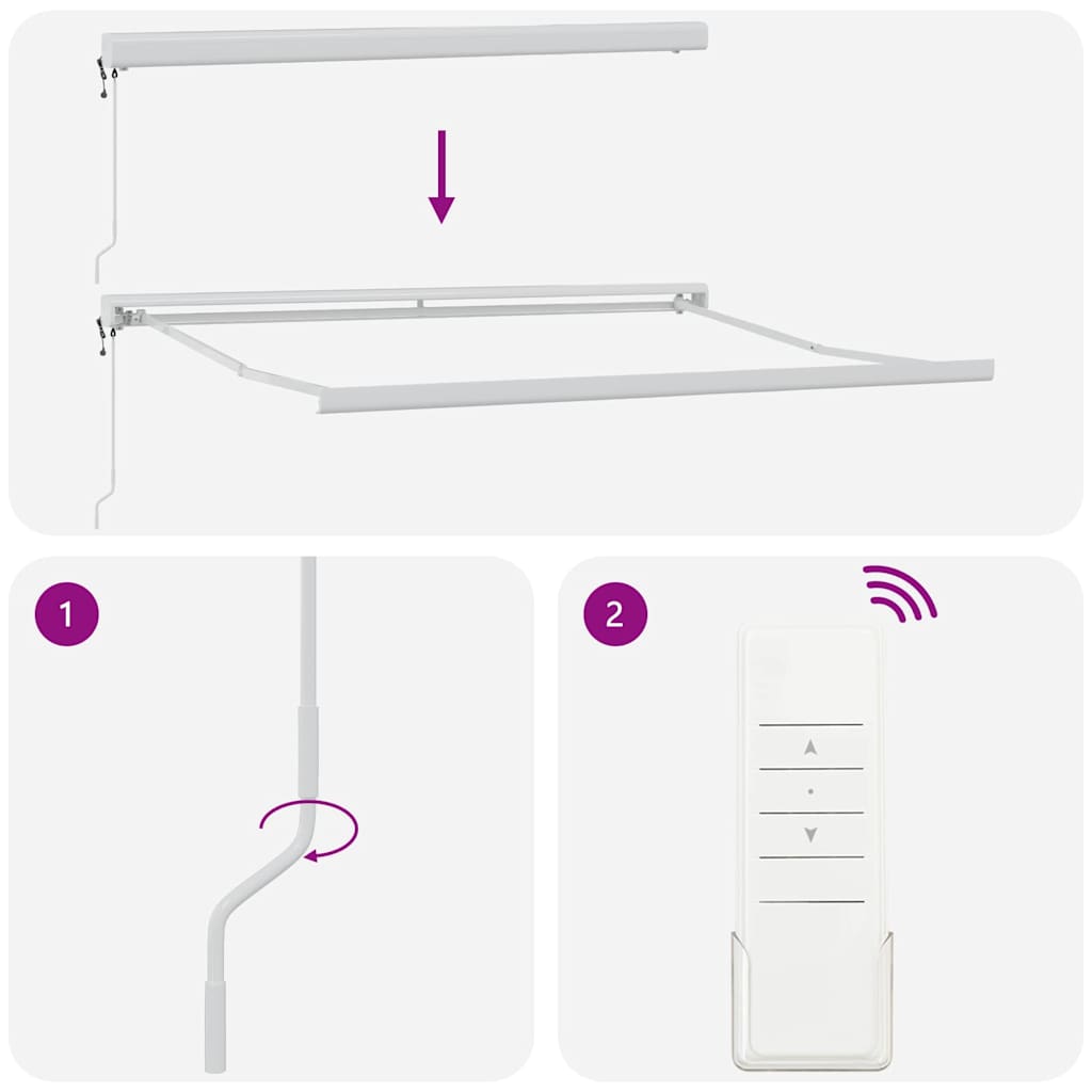 Estrutura de Toldo Branco 350 x 250 cm Alumínio