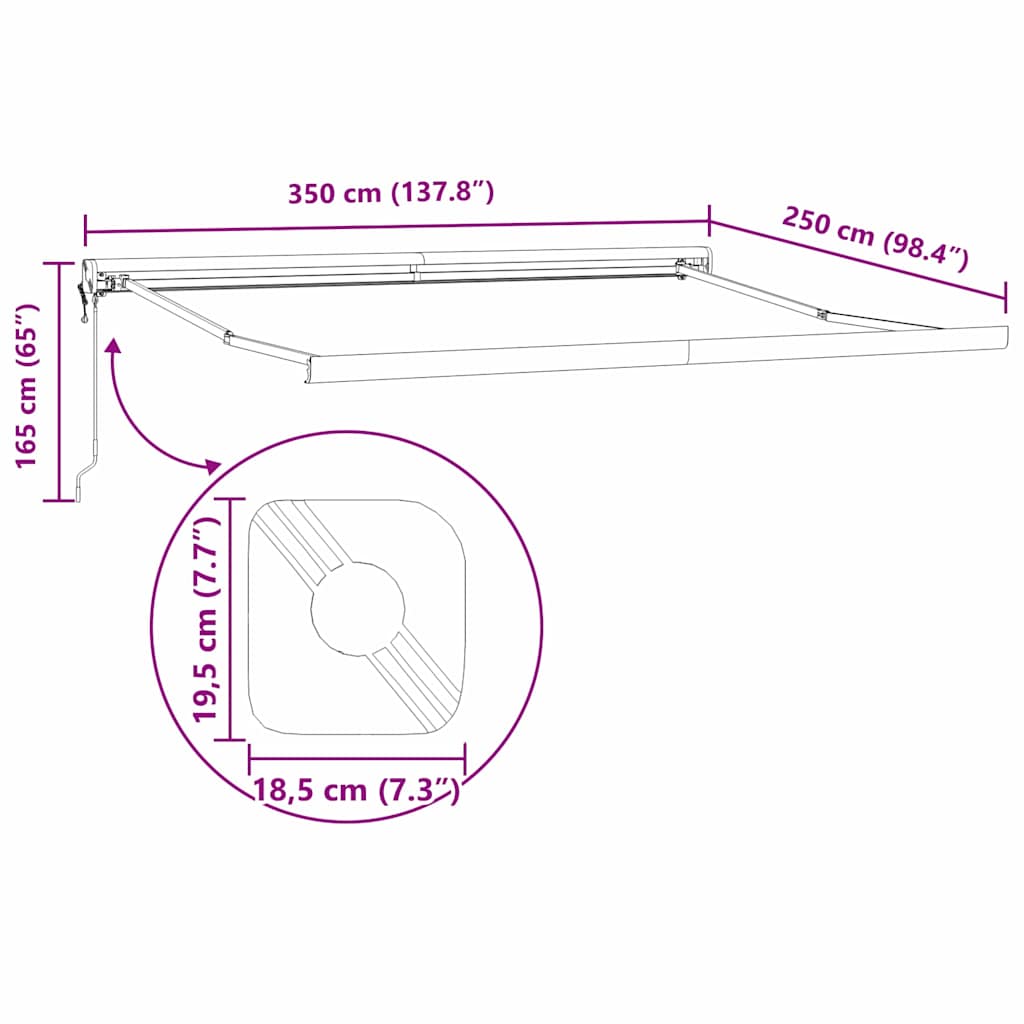 Estrutura de Toldo Branco 350 x 250 cm Alumínio