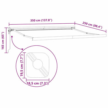 Estrutura de Toldo Branco 350 x 250 cm Alumínio