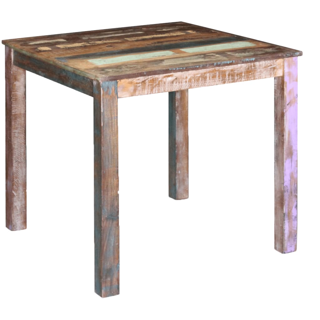 Mesa de jantar 80x82x76 cm madeira reciclada maciça