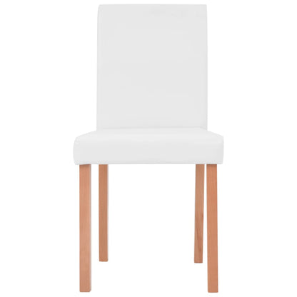 Mesa e cadeiras de jantar 7 pcs couro artificial carvalho creme