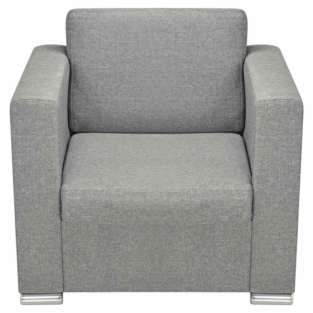 Poltrona em tecido cinzento-claro