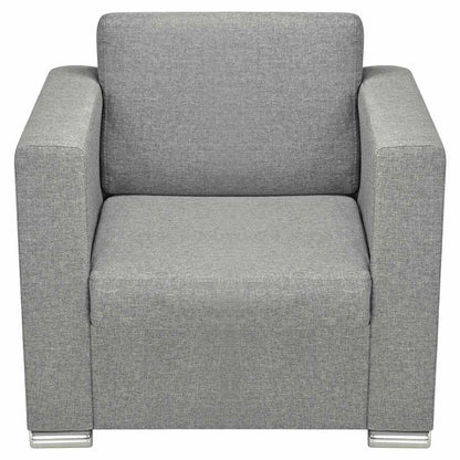 Poltrona em tecido cinzento-claro