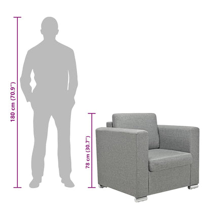 Poltrona em tecido cinzento-claro