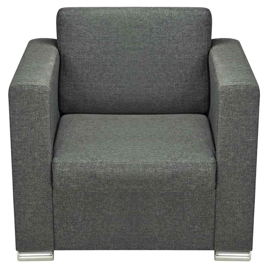 Poltrona em tecido cinzento-escuro