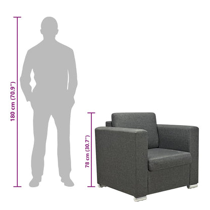 Poltrona em tecido cinzento-escuro