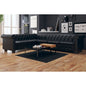 Sofá de canto Chesterfield 6 lugares couro artificial preto
