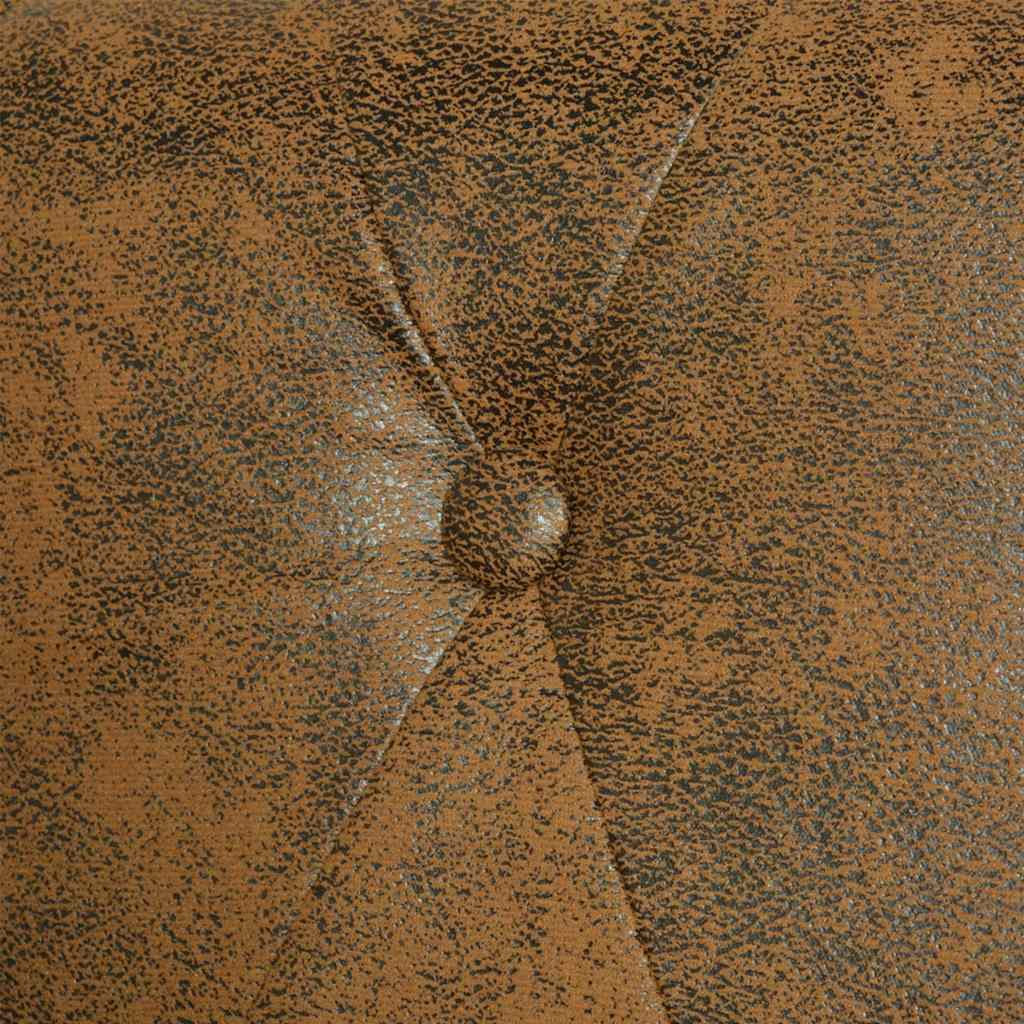 Sofá Chesterfield 3 lugares couro artificial castanho