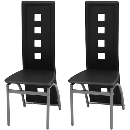 Cadeiras de jantar 2 pcs couro artificial preto