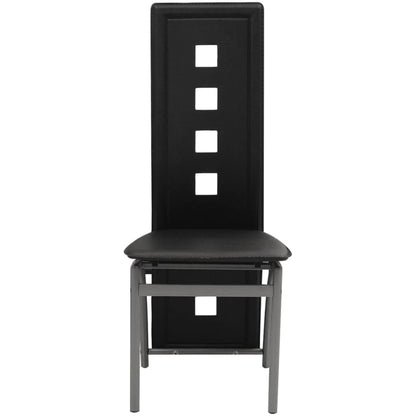 Cadeiras de jantar 2 pcs couro artificial preto